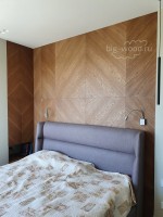 Стеновые панели со шпоном в спальню